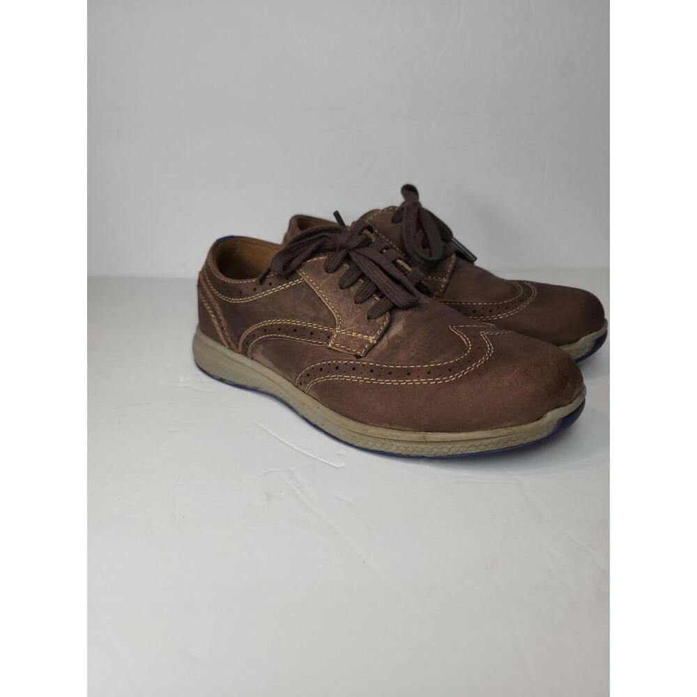 Boys Florsheim Great Lakes Wingtip Oxford - Gray Suede, Size 4.5 US 16647